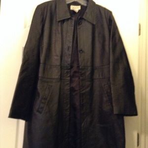 Ladies black leather coat